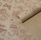 Package Flowers Kraft Wrapping Paper "Stamps" brown multicolor 72 A1 QUALIFERUS UPAK Russia buy wholesale on M-Flowers